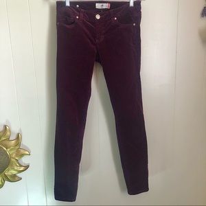 Purple Maroon Corduroy Cabi Skinny Jean Pants